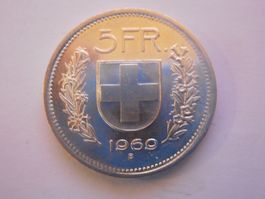 5 Fr. 1969 silber  unz/stgl