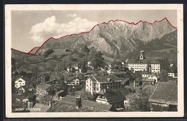 Pfäfers, Ortsansicht mit Bergpanorama