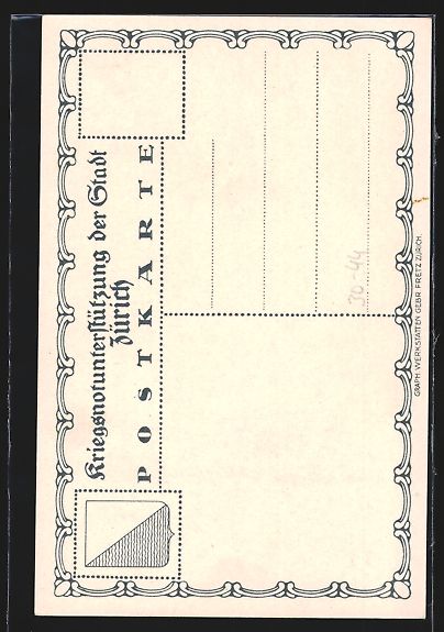 Cartoline postali: Zürich, Kriegsnotunterstützung, Mutter – Usato da Berlin venduto da bartko-reher 1