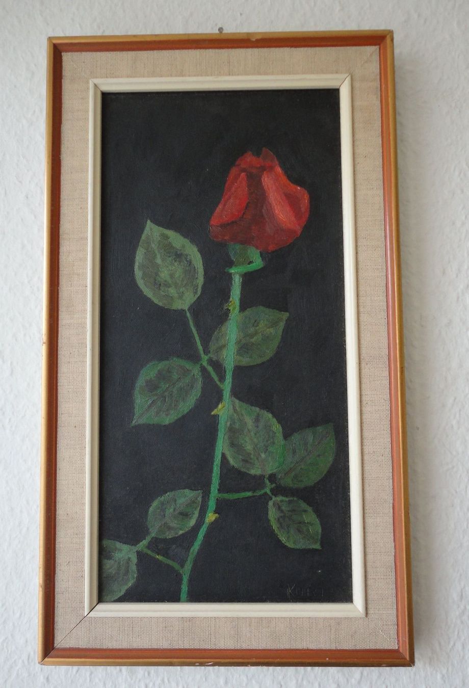 Foto & Immagini: Vintage Bild mit einer Rose gemalt – Usato da zürich venduto da parts5060