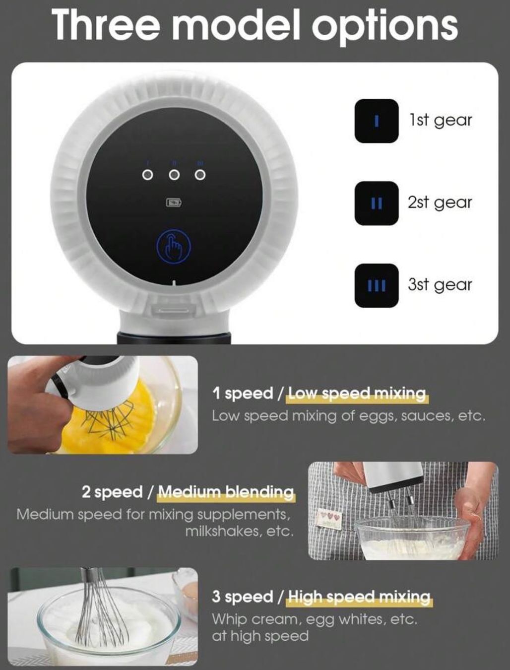 Elettrodomestici da cucina: Kabelloser Handmixer weiss USB-C – Nuovo e nell'imballaggio originale da Emmenbrücke venduto da ShopDirect 4