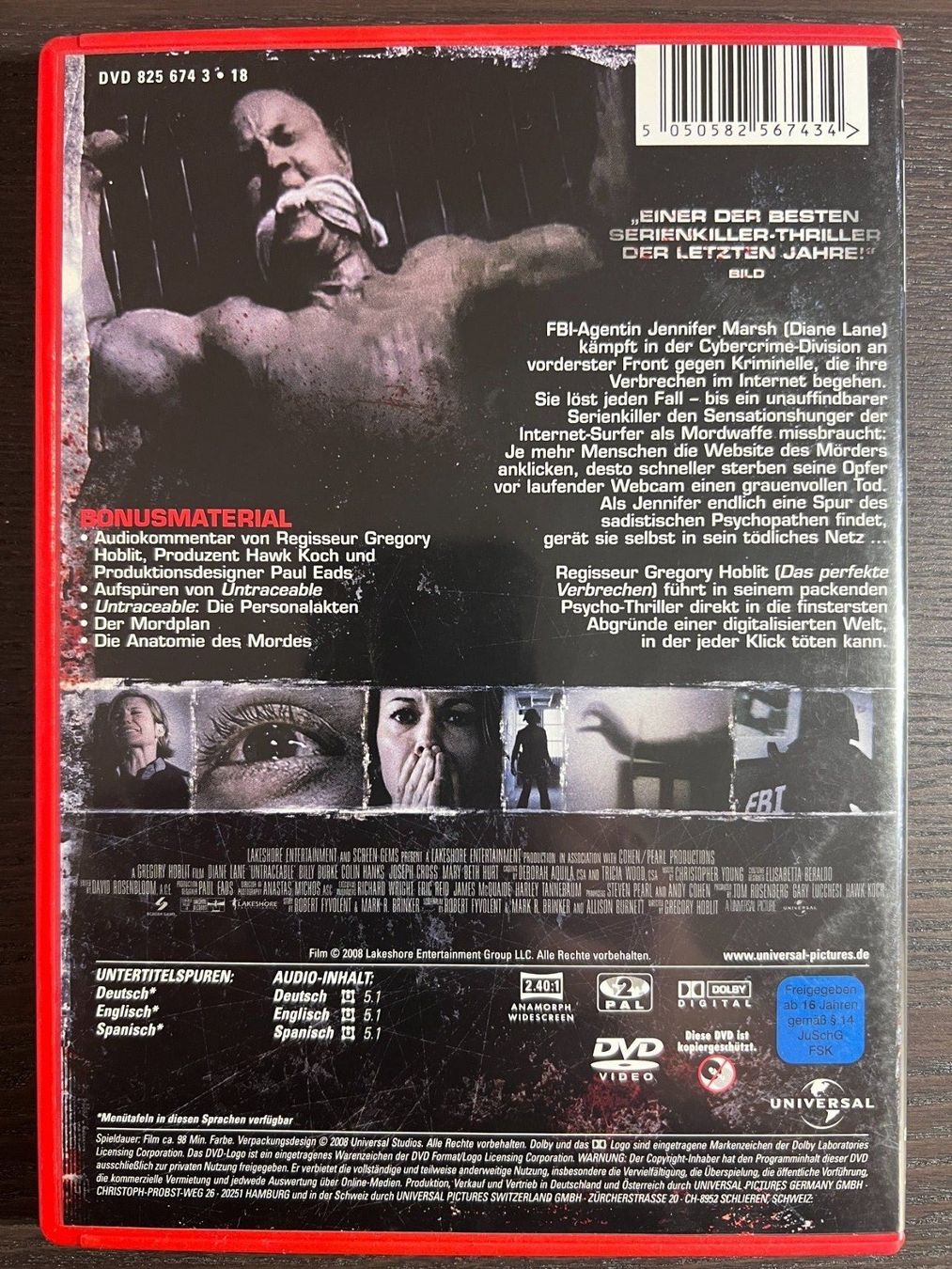Tutti i DVDs: Untraceable - Jeder Klick kann töten – Usato da Zürich venduto da FilmFreunde 1