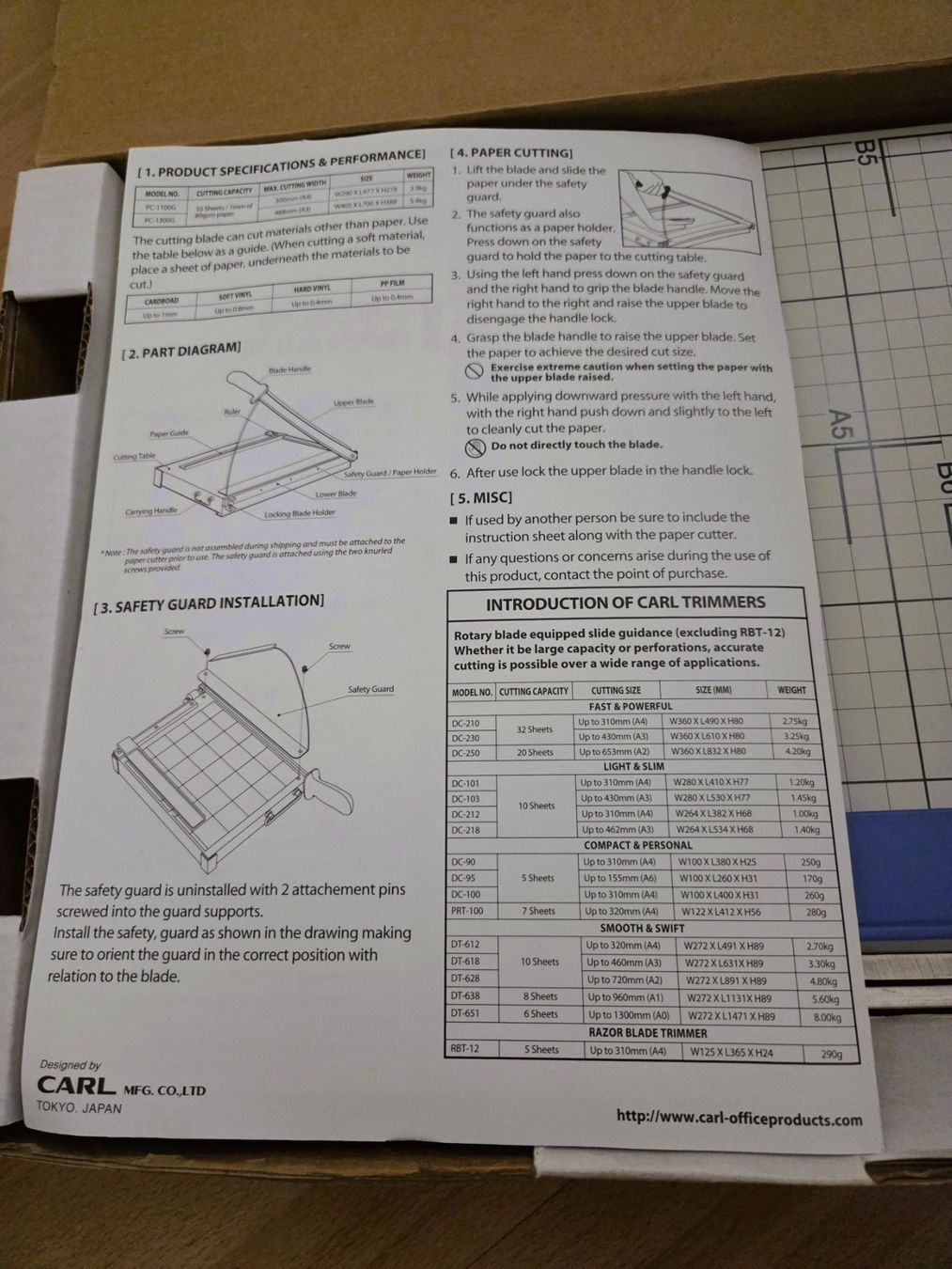 Tutti gli attrezzi: PAPIERSCHNEIDE MASCHINE - CARL ((NEU)) – Usato da Brüttisellen venduto da Nighttrain 9