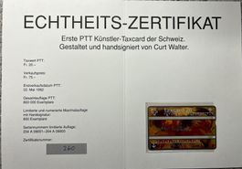 Telefonkarte Curt Walter Zertifikat 260