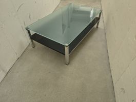 Couchtisch Glas Ablage Metall Gestell Rechteckig gebrauchter