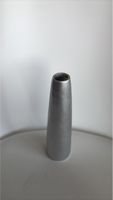 Vase schmal zylindrisch grau matt Metall H20cm guter Zustand