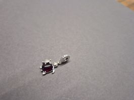 Silber Charm Schildkröte rot mit Baby-Schildkröte +Garantie