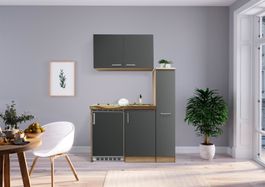 012 Miniküche Küchenzeile 130cm E/GRAU - Küche Einbauküche