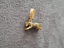 Silber Charm Tiger goldig +Garantie