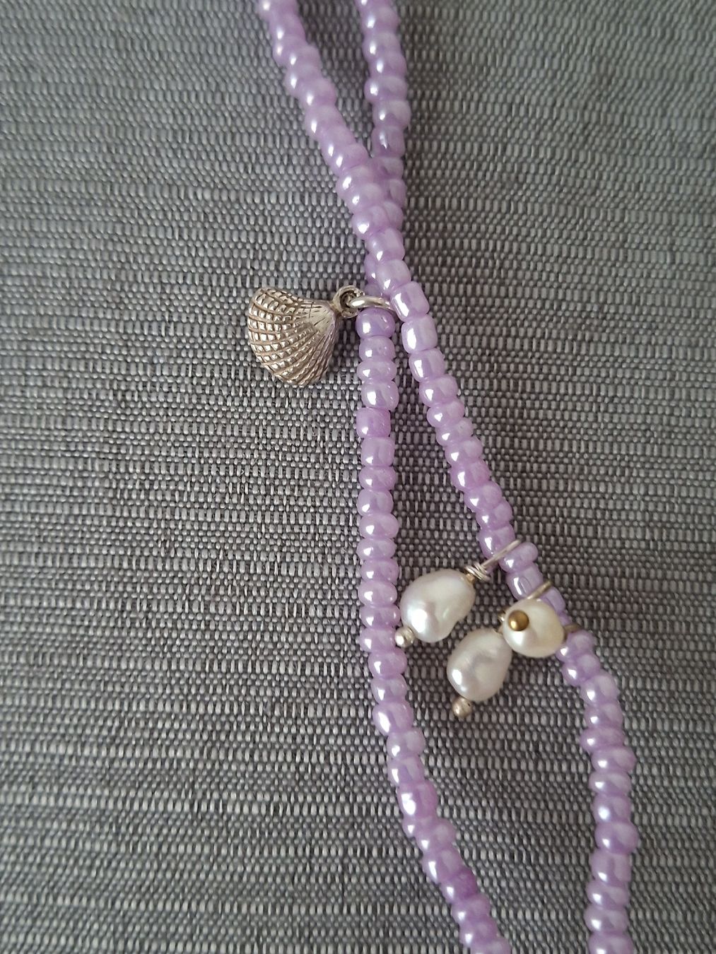 Ketten: Muschelkette lila mit Silberelementen  – Neu (gemäss Beschreibung) aus Remetschwil von littleredboots 3