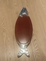 Silver Fish Shaped Serving Platter 🐟 (wood & metal)