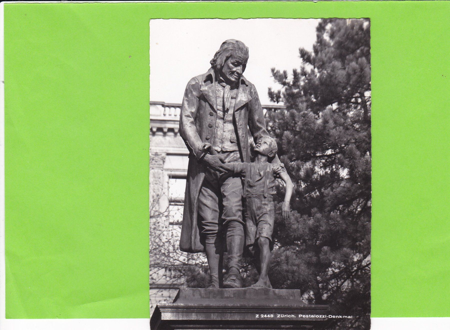 Cartoline postali: Zürich, Pestalozzi Denkmal – Usato da St. Peterzell venduto da neckertal