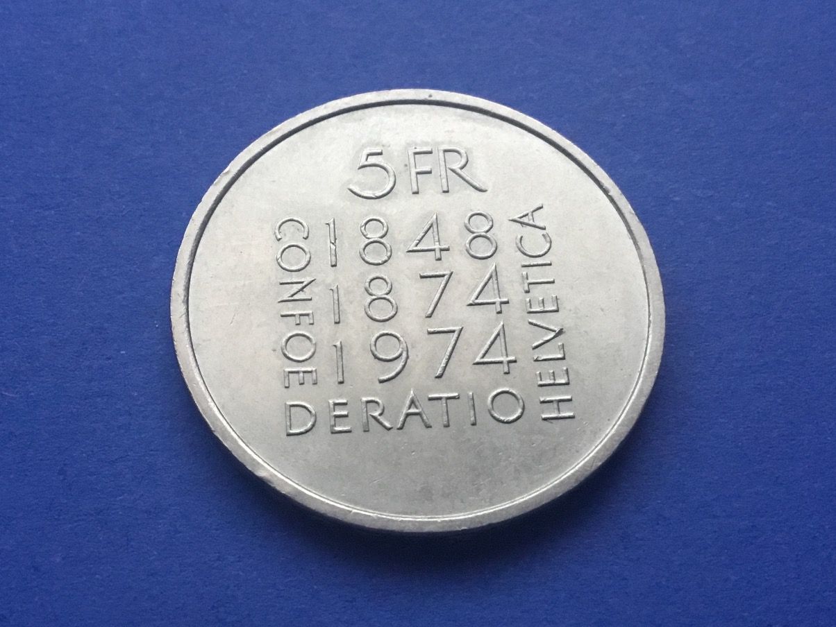 Tutti le monete: ** 5 Franken Constitution 1974 – Usato da St. Margrethen SG venduto da alfapeugeot10 5