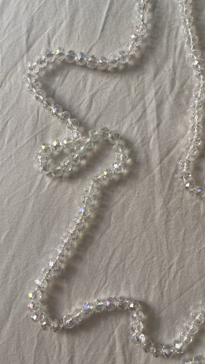 Catenine: Collana Vetro lunga perle trasparenti strass ottimo stato – Usato da Lugano venduto da yul_fhg2 4