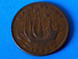 UK - Half Penny - George VI 1943