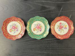 3 Stk. Bavaria Teller roter/goldener Rand, Vintage!