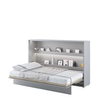 Schrankbett NOAH Horizontal Grau + LED - 120x200cm
