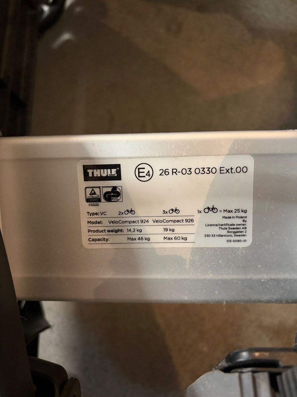 Thule Portapacchi: Thule Veloträger VC 924 – Usato da Belp venduto da Samsa73 3