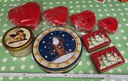 Weihnachtliche Keksdosen, Blechdosen, Herzform, Winterzeit