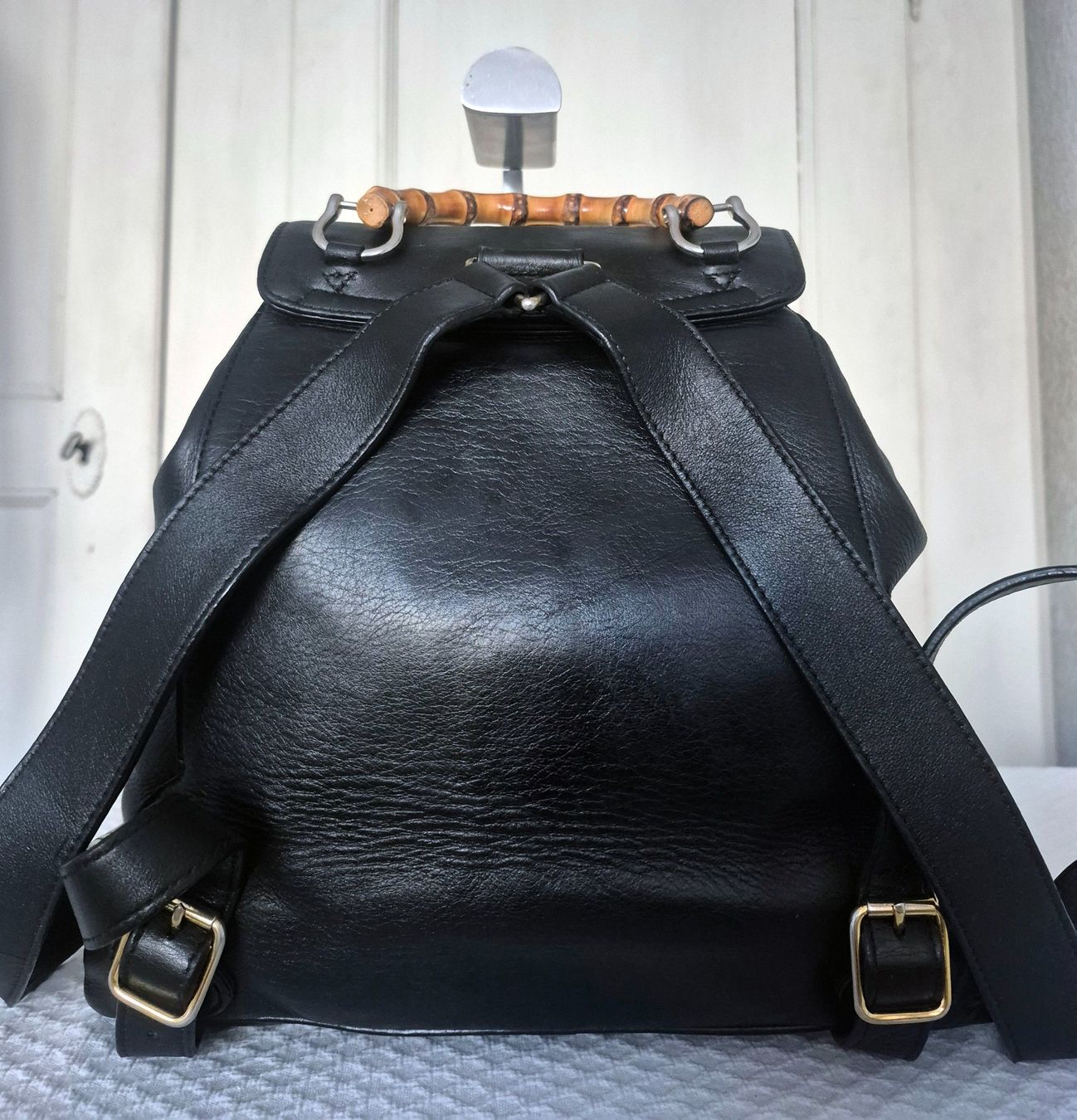 Gucci Zaini: Gucci Bamboo Leather Backpack, Vintage – Usato da Dottikon venduto da Pega7 2