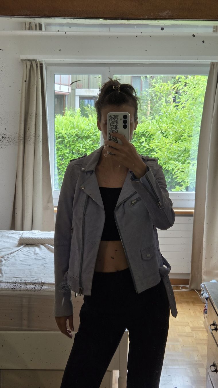 Giacche: Leather Biker Jacket - baby blue – Usato da Zürich venduto da jul_l28v 2