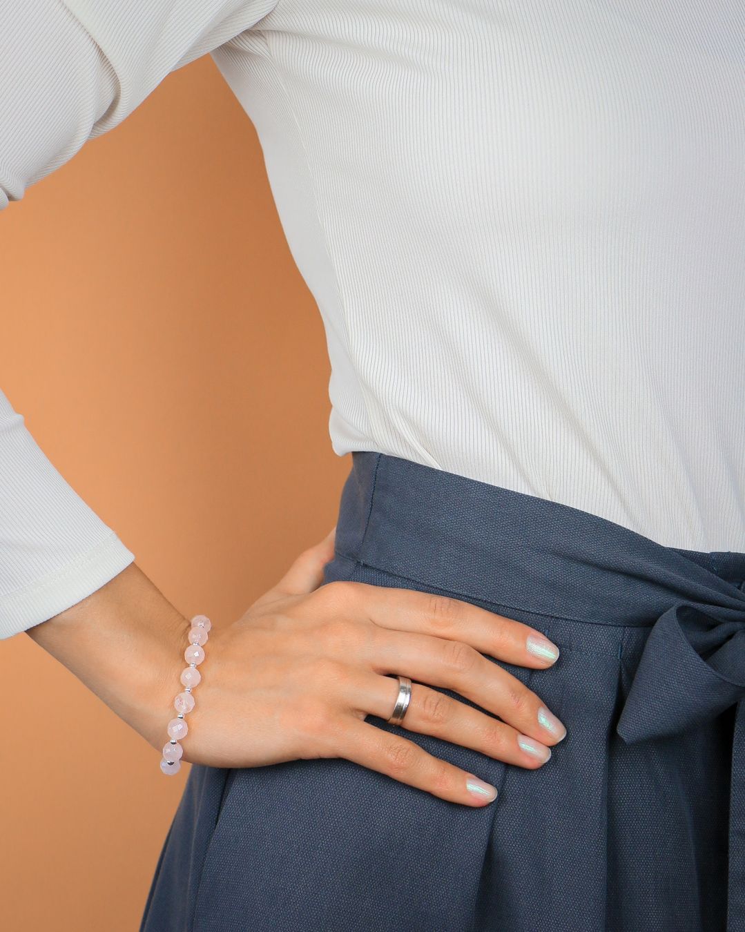Bracciali & Braccialetti: Rosenquarz elastisches Armband – Nuovo e nell'imballaggio originale da Schindellegi venduto da MoonAmber.schmuck 1