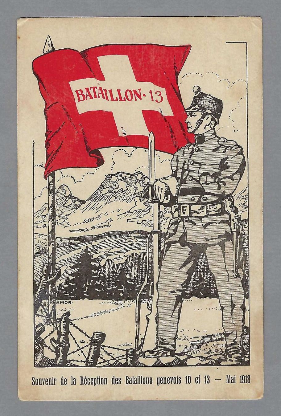 Cartoline postali: BATAILLON 13, I WK, *, MILITARIA – Usato da Pura venduto da ulisse1957