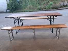 Festbankgarnitur, Klapptisch, Holztisch, Festtisch, Festbank