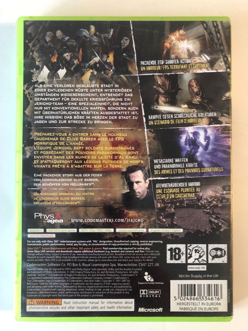 Microsoft Giochi: Clive Bakers Jericho für Xbox 360 – Usato da Kestenholz venduto da Mad18 2
