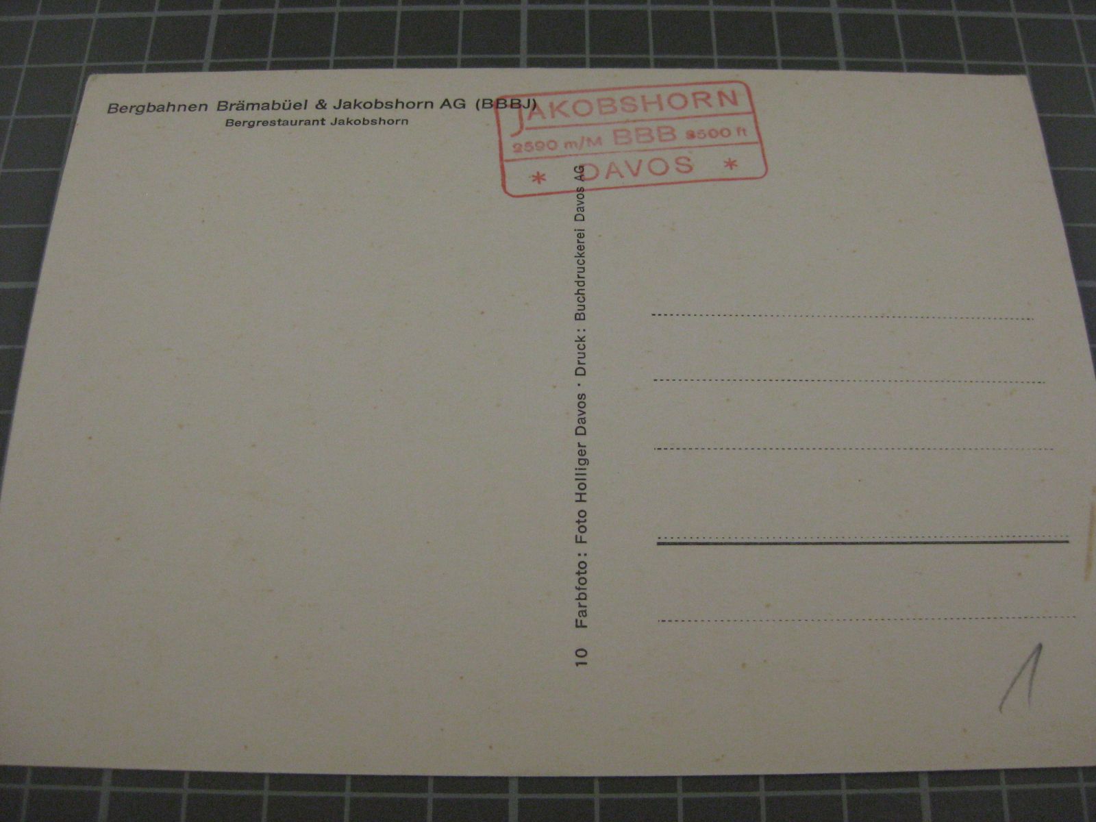 Cartoline postali: AK Jakobshorn Station – Usato da Malters venduto da Marosko 1