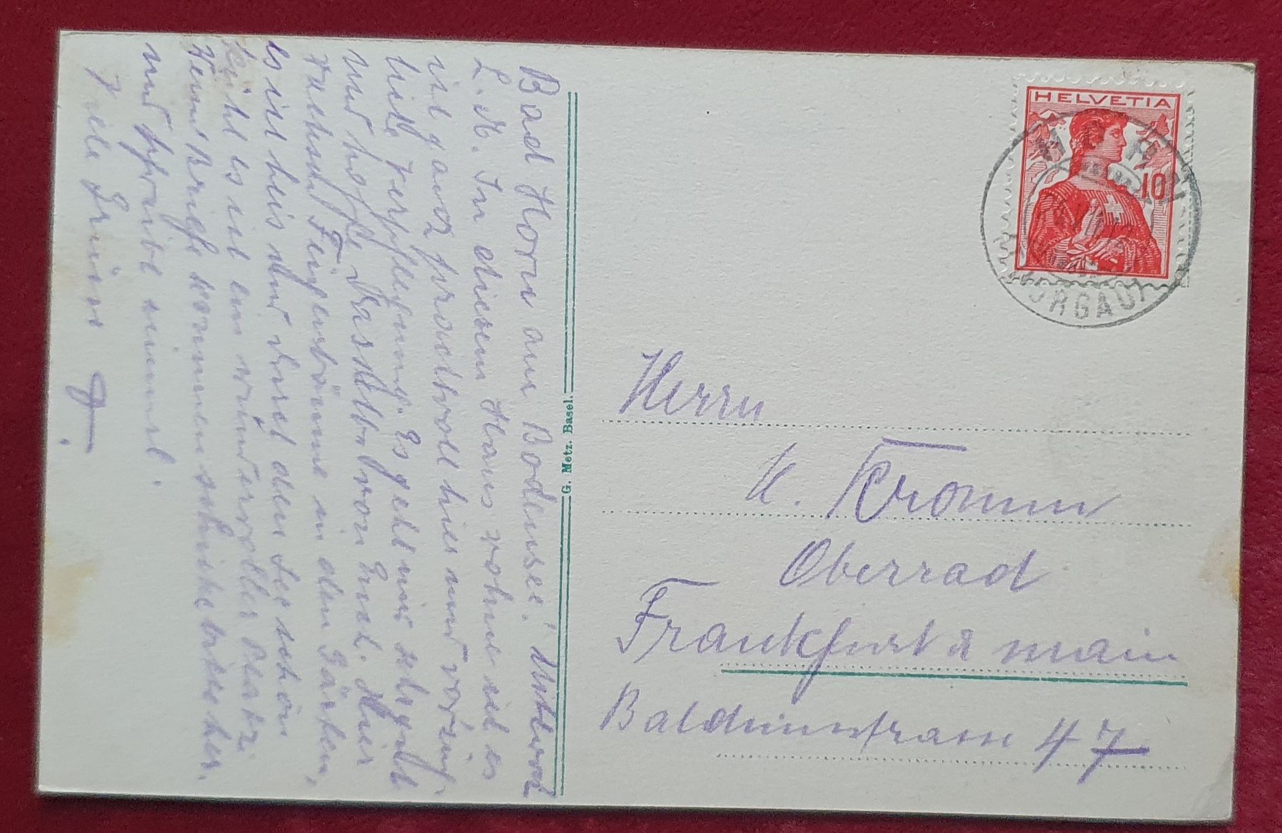 Cartoline postali: Bad Horn 1912 – Usato da Kreuzlingen venduto da Rschweiz1 1