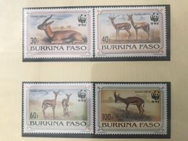 WWF 1993 Burkina Faso Satz Rotstirngazelle postfrisch
