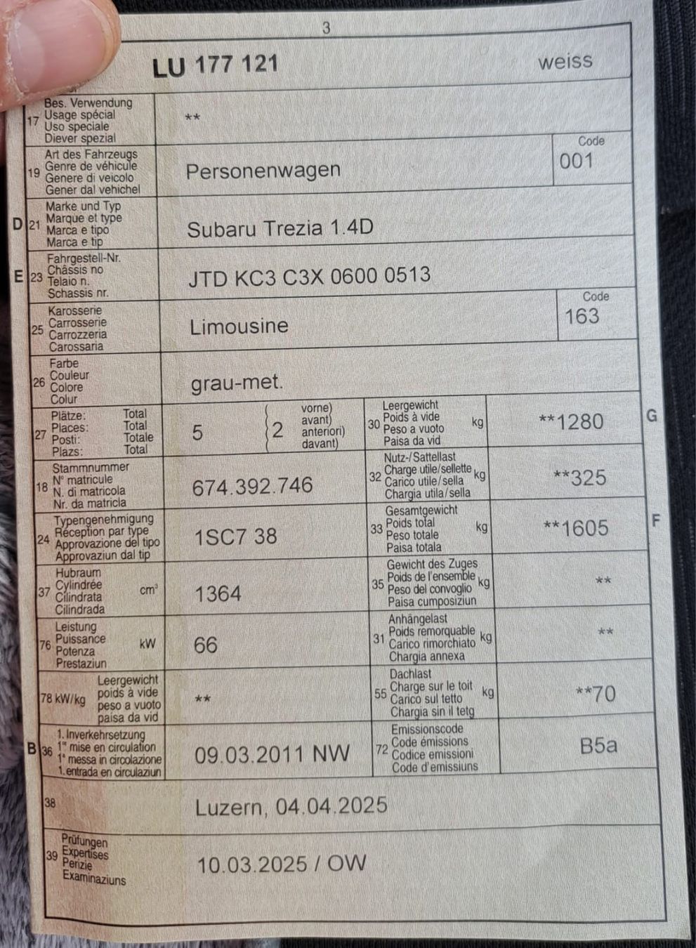 Subaru Automobili: Subaru Trezia – Usato da Kriens venduto da mandy8685 9