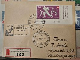 R Brief mit PP B54 + Erlach 1951(40.-- ++)  für nur 5.--