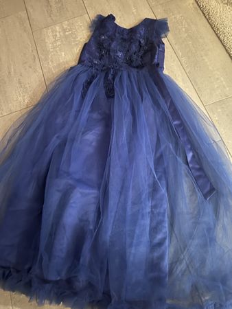 Elegantes blaues Abendkleid Gr. 160