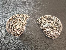 Art Deco Ohrringe Silber & Markasiten