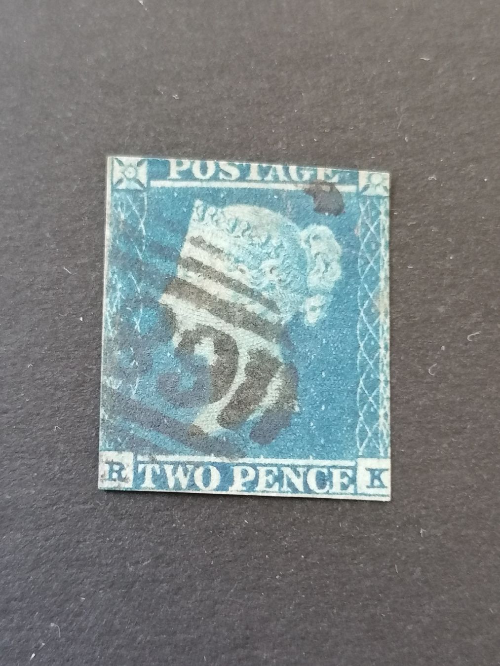 Tutti i francobolli: Two pence blue 1841, Platte 4 – Usato da Happerswil venduto da tschergi