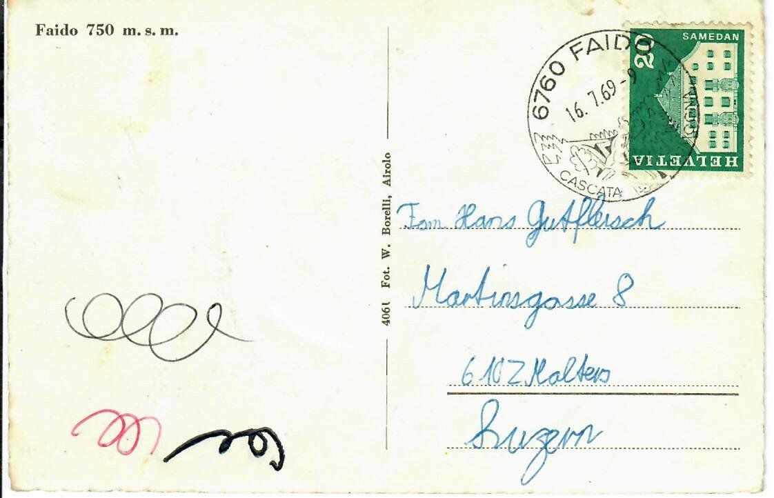 Cartoline postali: Faido – Usato da Hochdorf venduto da Ziegel-16 1