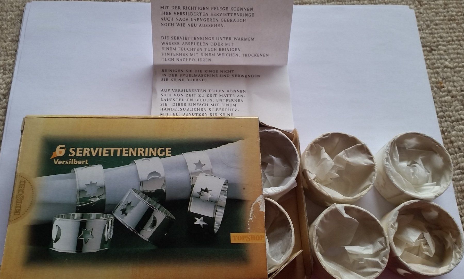 Altro in Decorazioni & Accessori: 6 versilberte Serviettenringe – Nuovo e nell'imballaggio originale da Herrliberg venduto da AlexandraBopp 1