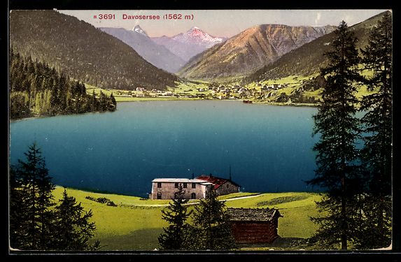 Cartoline postali: Davos, Blick über den Davosersee zum Or – Usato da Berlin venduto da bartko-reher