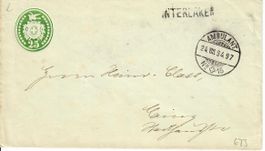 Tüblibrief 25 Rp. Interlaken Ambulant 1894