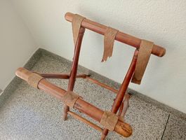 Vintage Kofferständer Holz Gepäckablage für DIY Upcycling