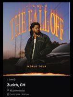 Stehplatz J. Cole - The Fall-Off Tour - 09.10.2026 Zürich