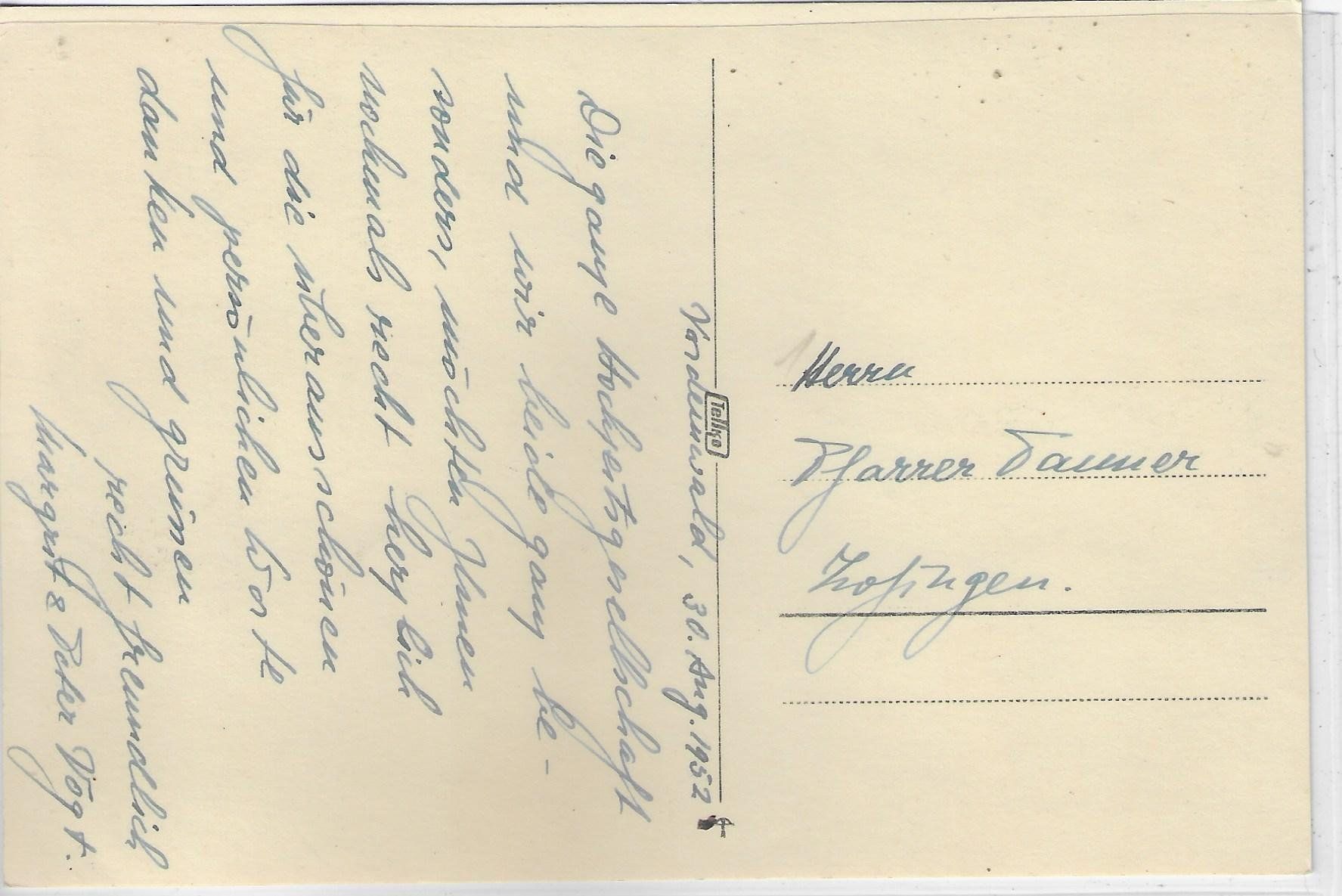 Cartoline postali: Ref. Kirche in Vordemwald Hochzeitsgesellschaft Pf. Tanner – Usato da Ettingen venduto da Kartenplanet 1