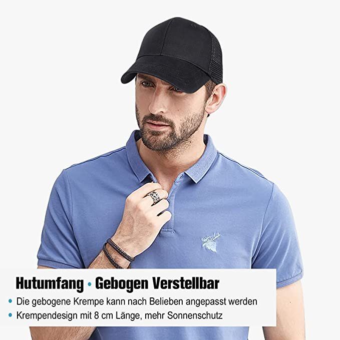 Copricapi, berretti & cappellini: Basecap schwarz Trucker Cap Schwarz Hut Kappe Sonnenschutz – Nuovo e nell'imballaggio originale da Hundwil venduto da Stallone5 4