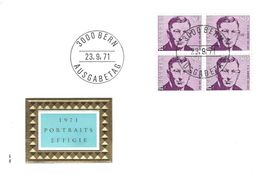 FDC Ersttagsstempel VIERERBLOCK 1971