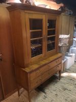 Biedermeier Aufsatzvitrine Kirschbaum massiv um 1830!