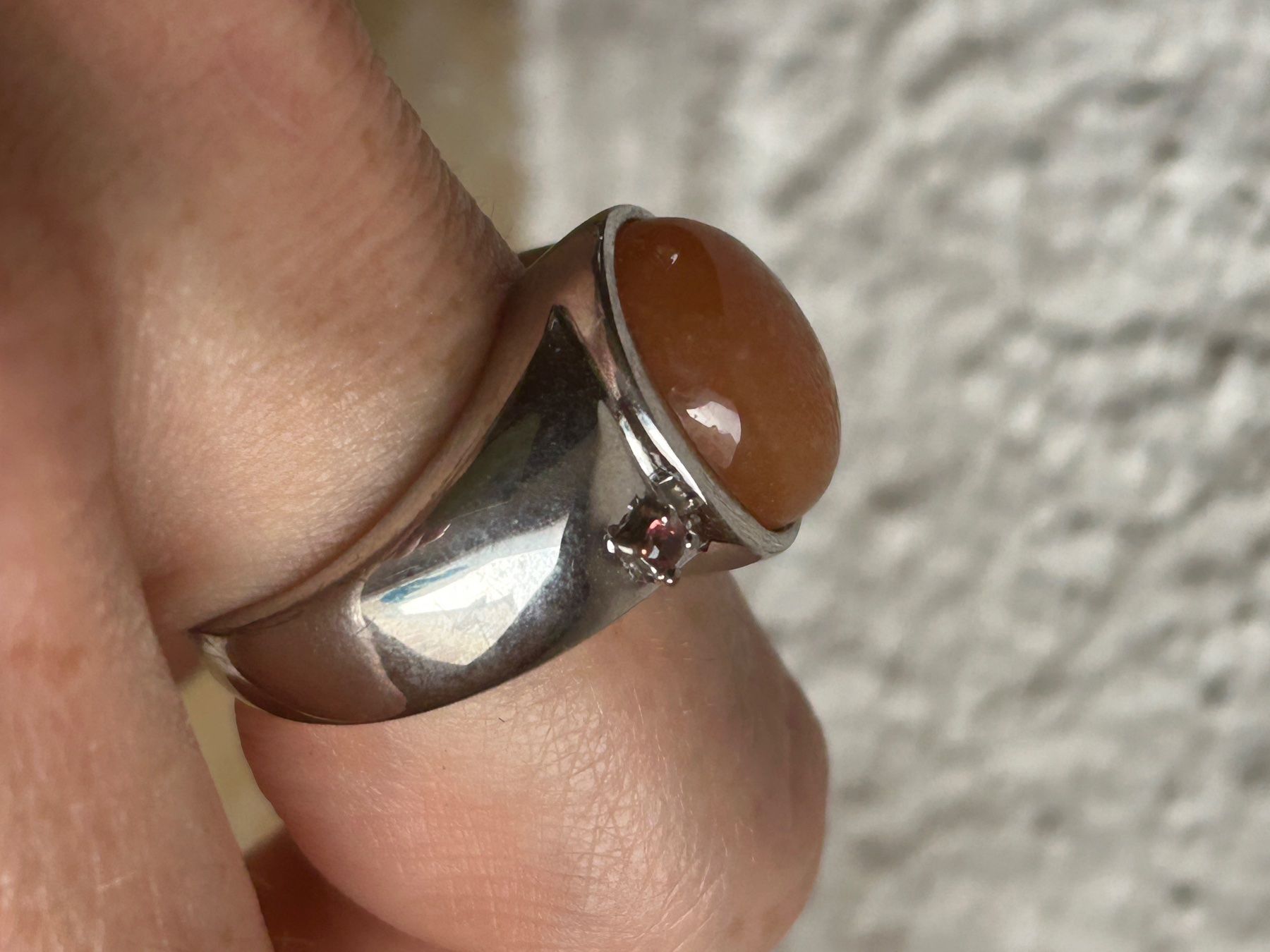 Ringe: Silberring mit orangefarbenem Stein rosa (57.5) – Gebraucht aus Laufen von Bellebellezza 3