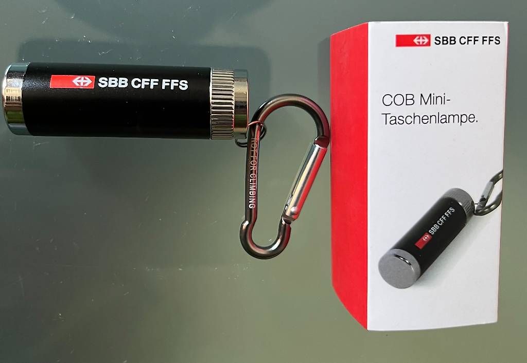 SBB/CFF/FFS Lampade: SBB COB Mini Taschenlampe – Nuovo e nell'imballaggio originale da Basel venduto da Old-man