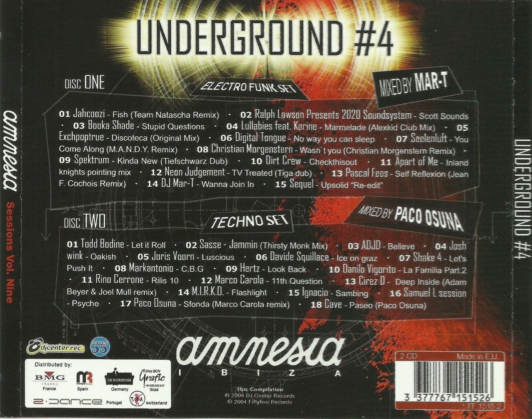 CD: Mar-T & Paco Osuna Amnesia CD Ibiza 04 – Usato da St. Margarethen TG venduto da ursk10 1
